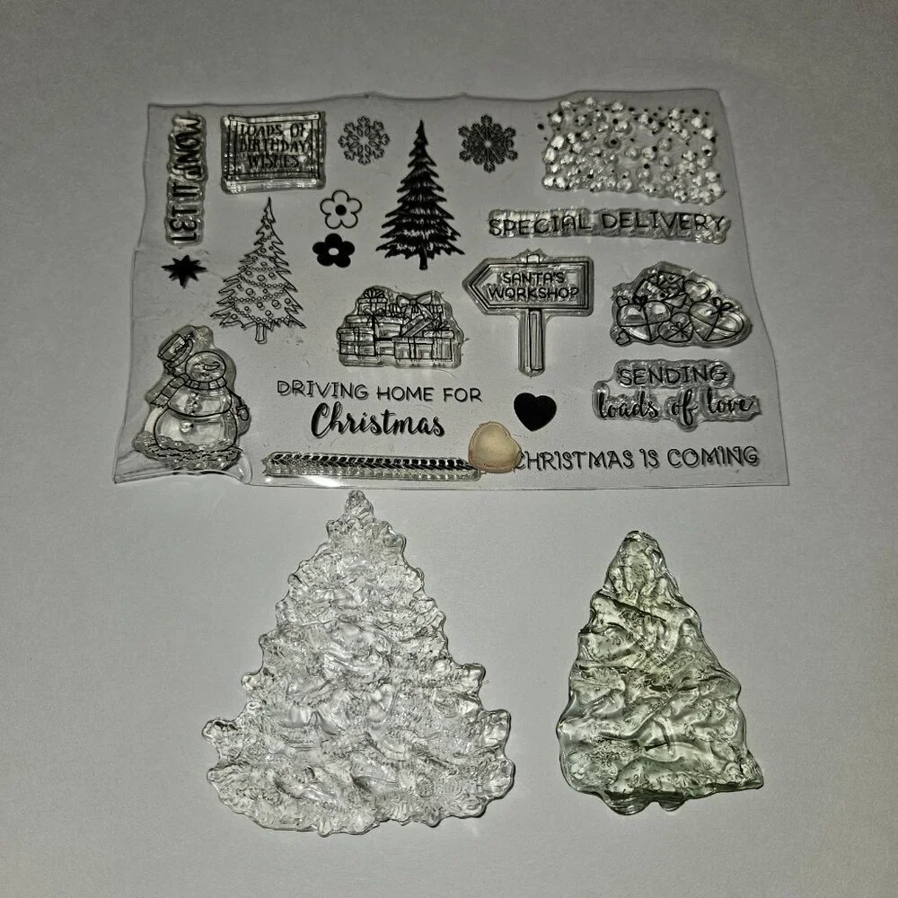 Clear Stamps Mixed Lot Christmas Tree Stocking House Reindeer Snowman READ